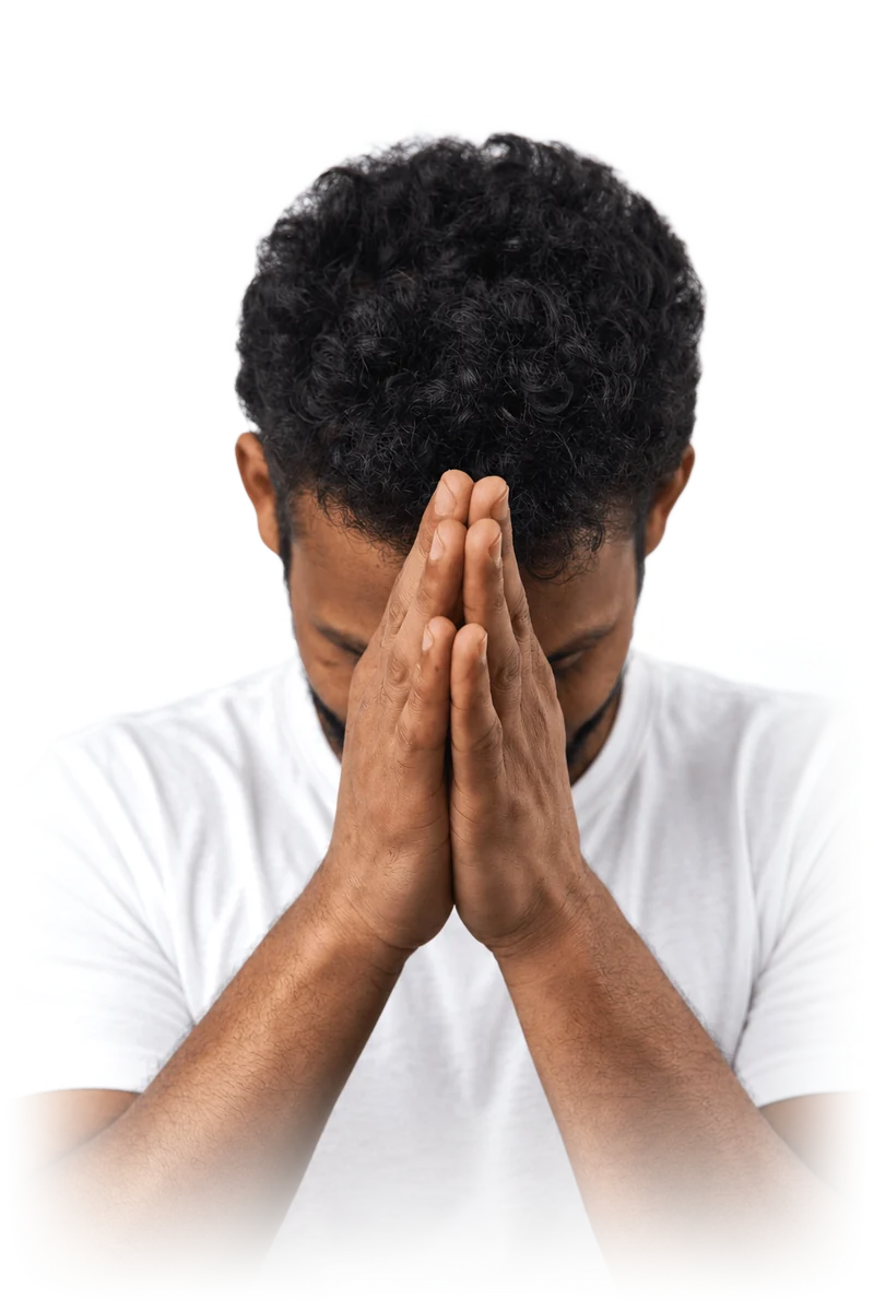 Naveen with hands joined in namaste